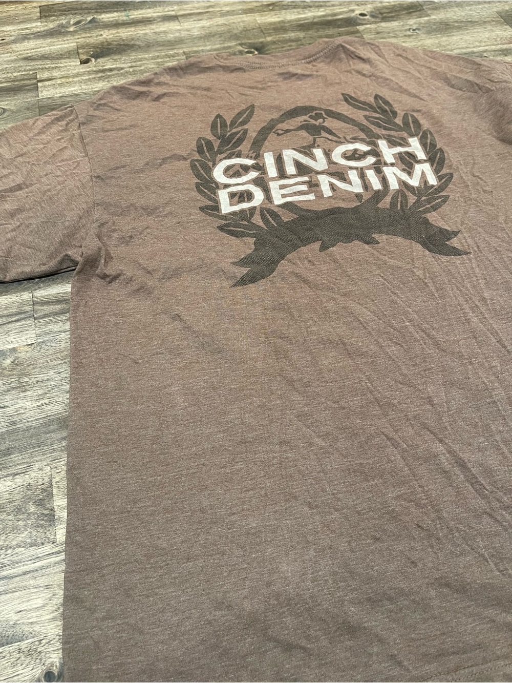Cinch Denim Men’s XL Brown Graphic T Shirt Western Cowboy Ranch Rodeo Tee - Picture 4 of 4
